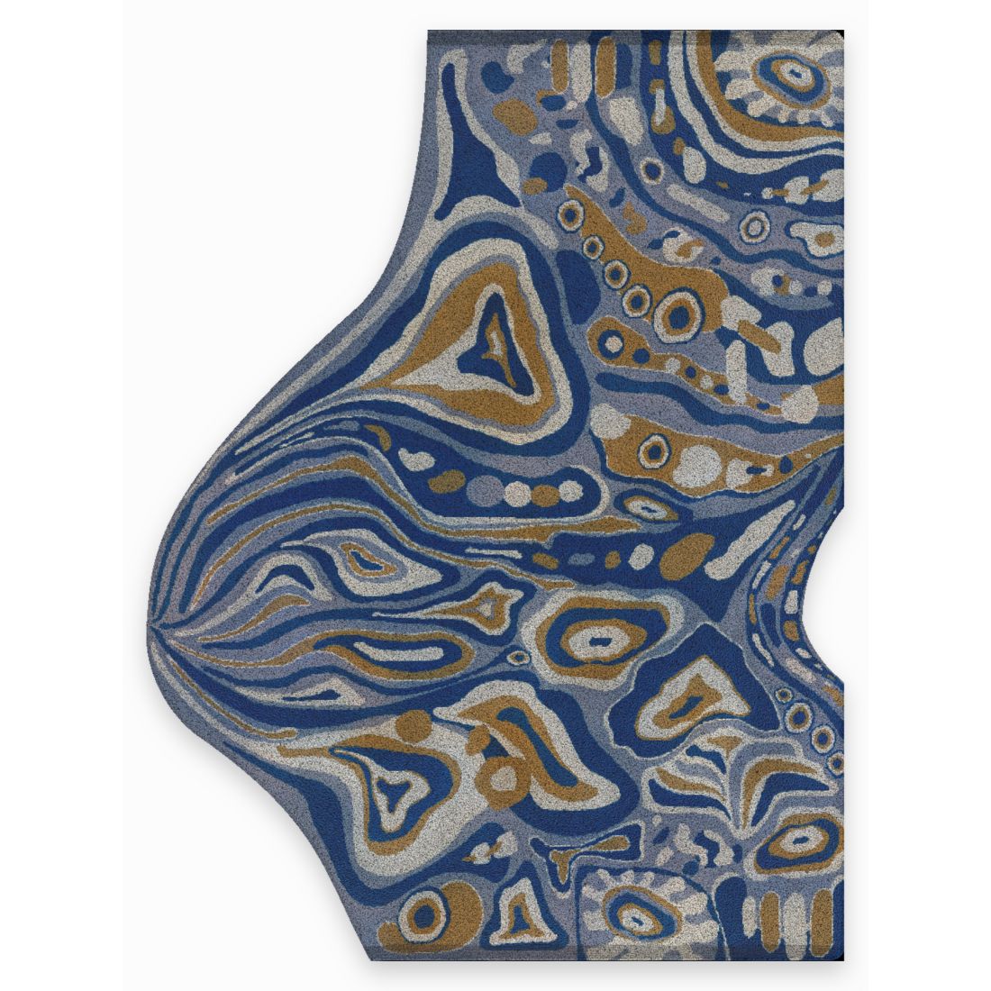 Aqua hand-knotted rug