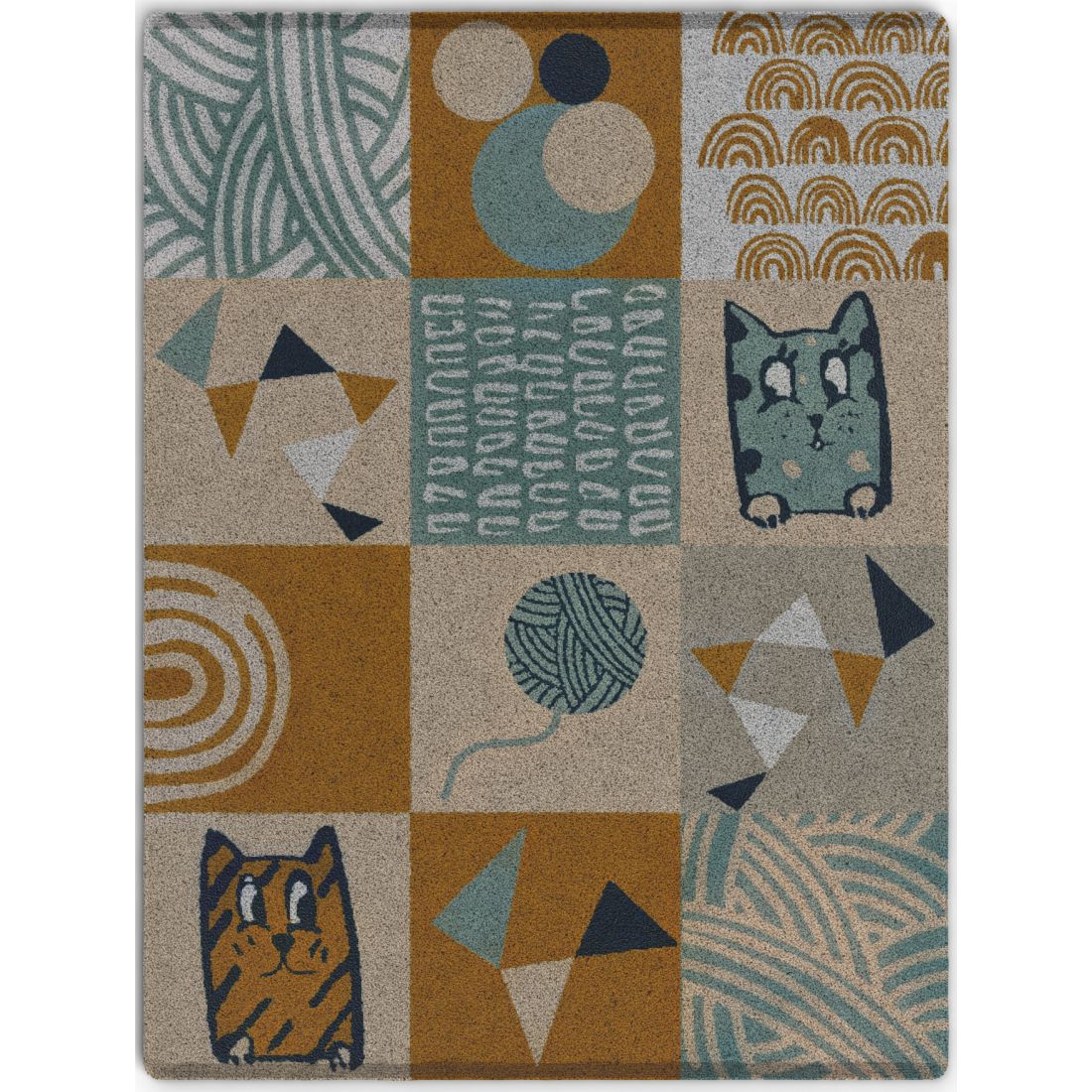 Cats hand-knotted rug