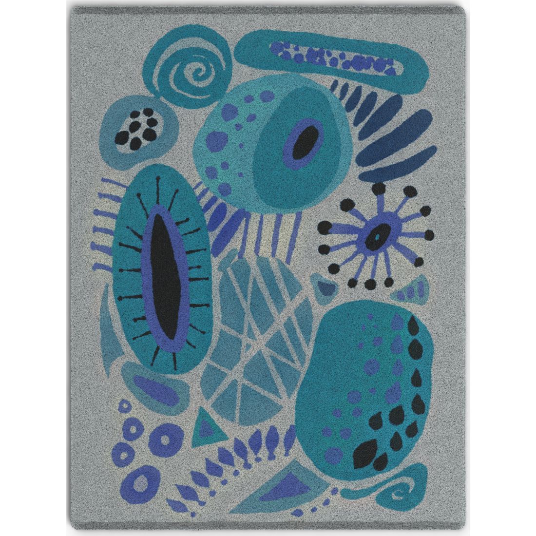 Cells hand-knotted rug