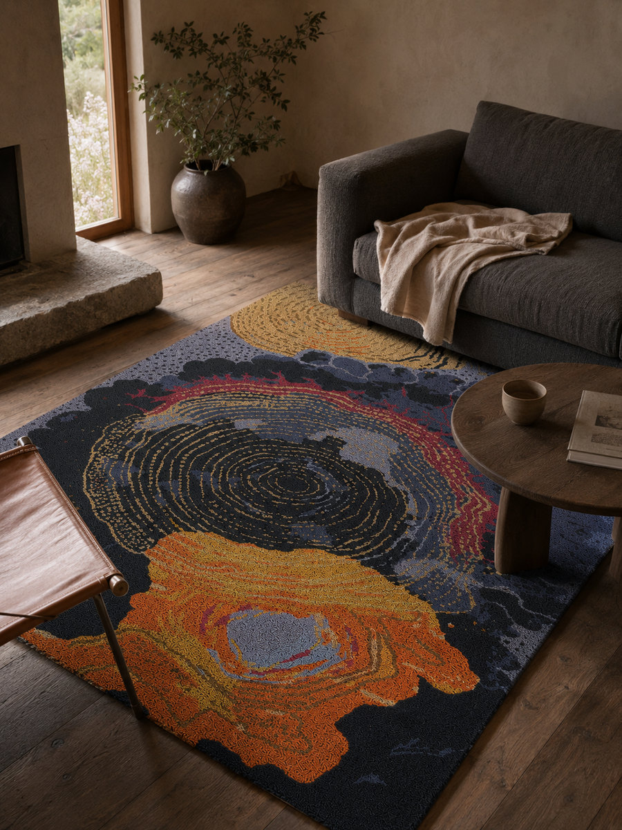 Layered Core rug in a living room