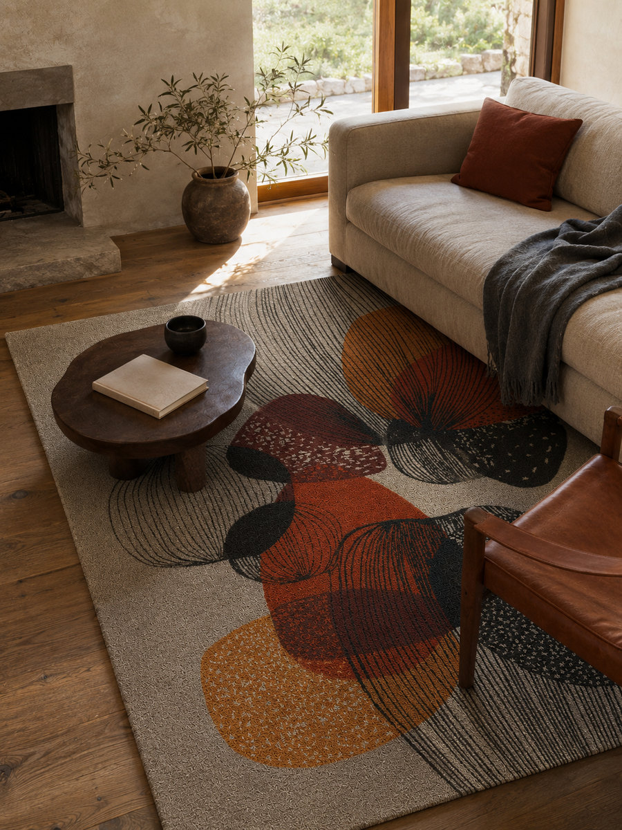 Terra Pulse rug in a sitting room