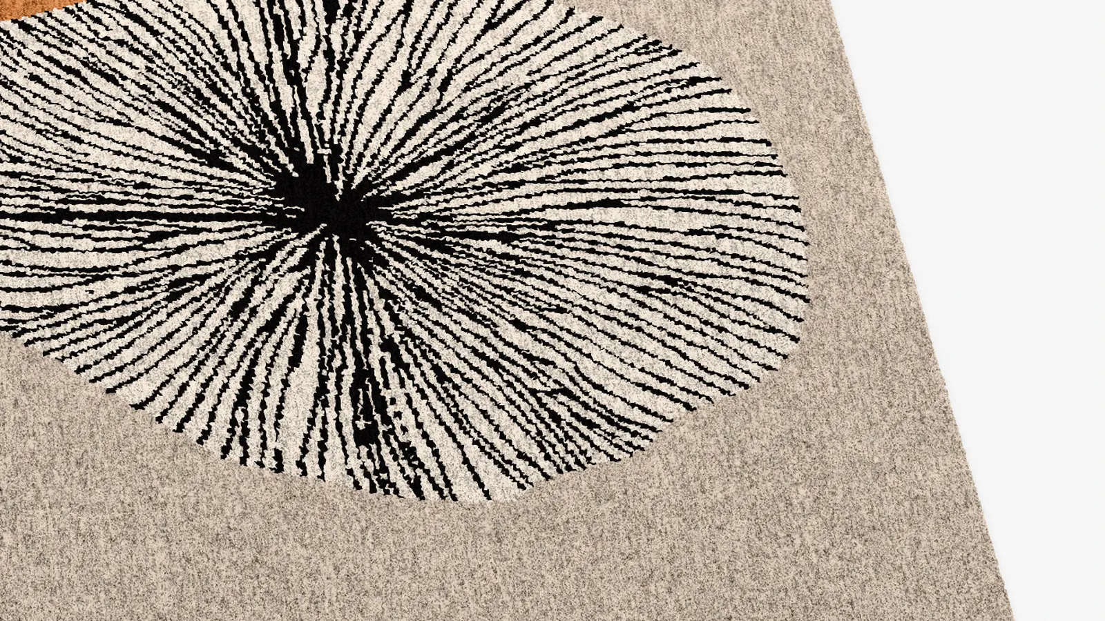 A hand-knotted pile seen close, each knot tied on the warp